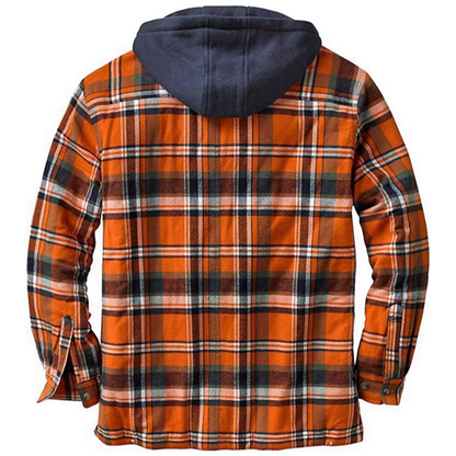 8-color hooded check jacket V0386