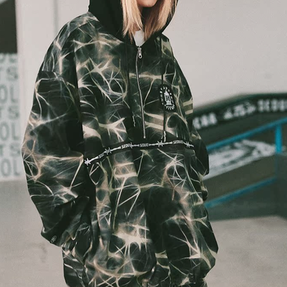 Vintage Hooded Pullover Jacket V0808