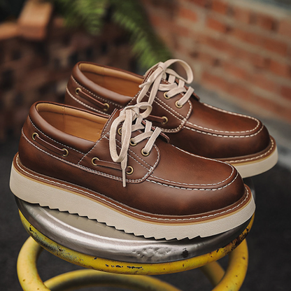 Retro British Fake Leather Shoes V0983