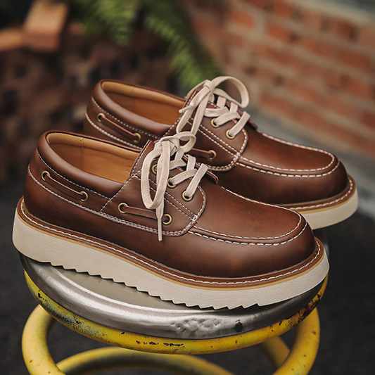 Retro British Fake Leather Shoes V0983