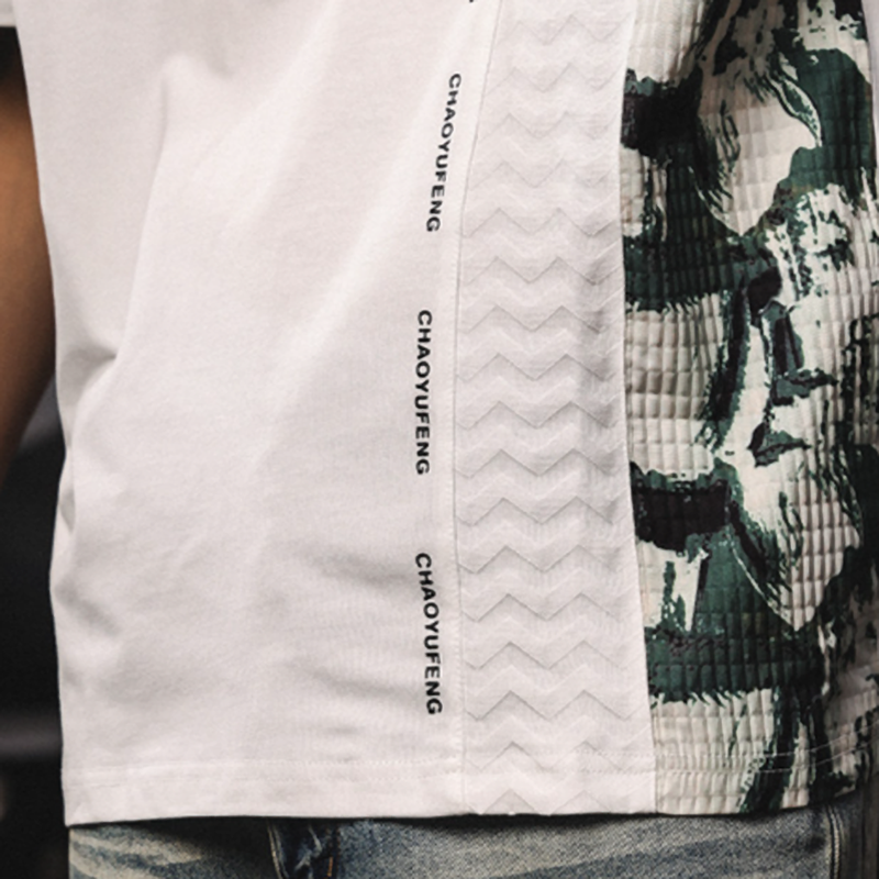 Urban Spliced Cotton T-Shirt V0975