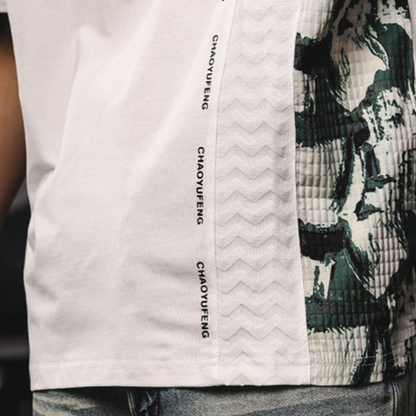 Urban Spliced Cotton T-Shirt V0975