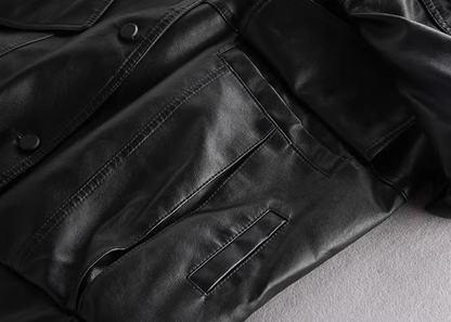 Shoulder patch loose jacket V0144