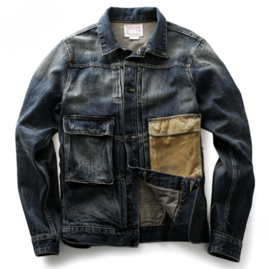 Retro Military Denim Jacket V0951