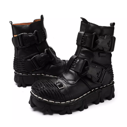 Thick-soled motorcycle boots V0237