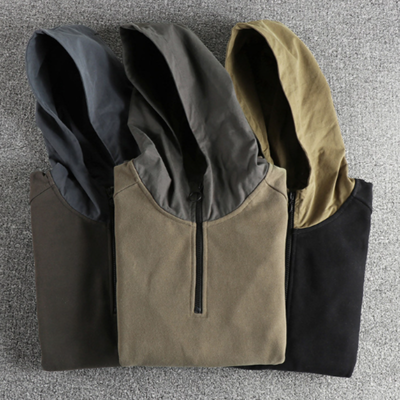 Retro Patchwork Hoodie Sweatshirt V0891