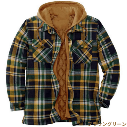 8-color hooded check jacket V0386