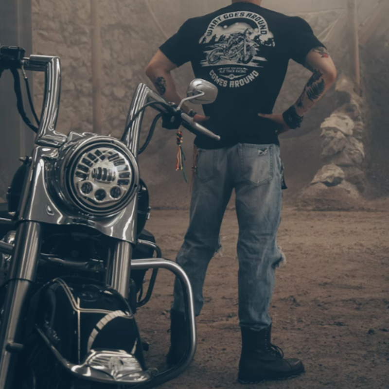 American Rider Print T-shirt V0015