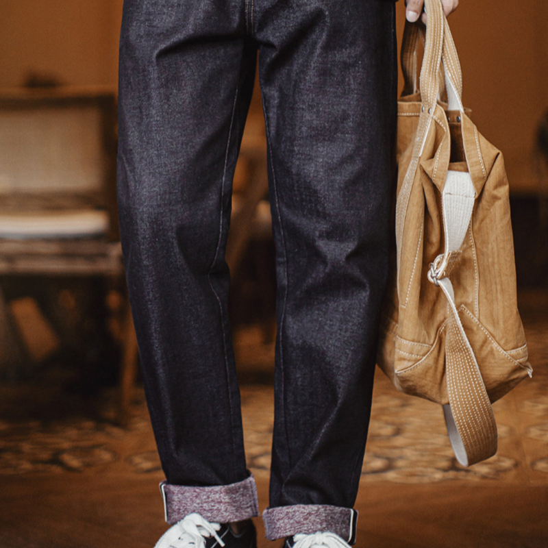 Vintage Red Raw Denim Jeans V1001