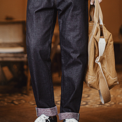Vintage Red Raw Denim Jeans V1001