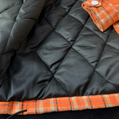 Checked padded jacket V0845