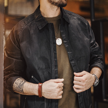 Vintage Waxed Casual Jacket V1053