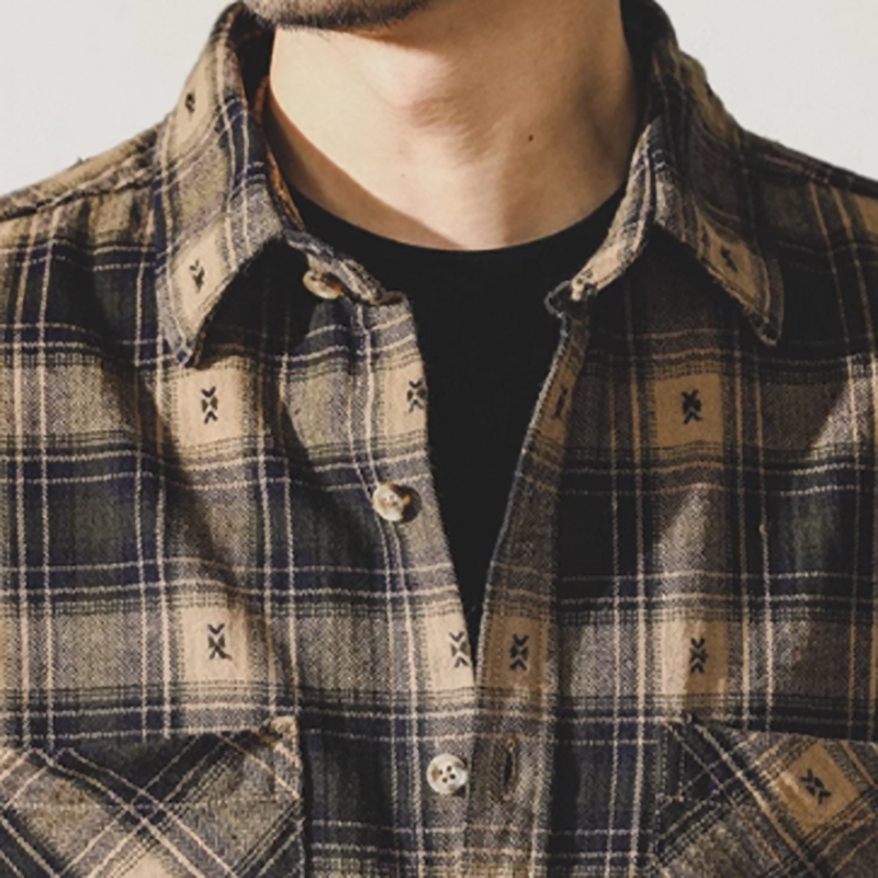 Retro Plaid Embroidered Shirt V0694