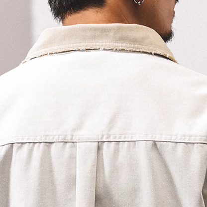 Distressed retro work shirt V0689