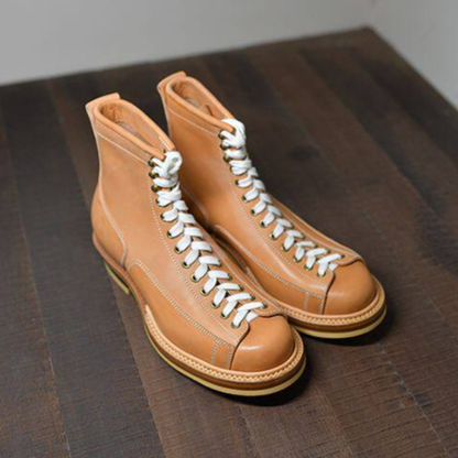 High-Top Microfiber Leather Work Boots V0958