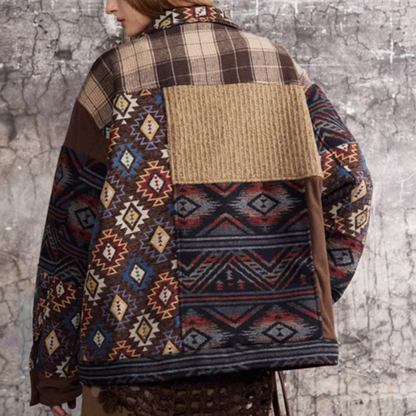 Unisex patchwork jacket V0342