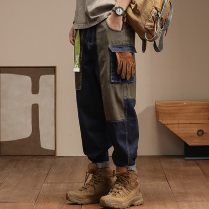 Loose Spliced Work Jeans V0964