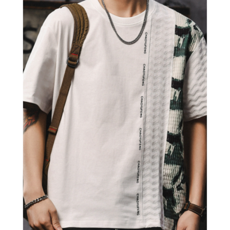 Urban Spliced Cotton T-Shirt V0975