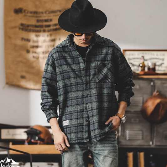 American retro flannel shirt V0115