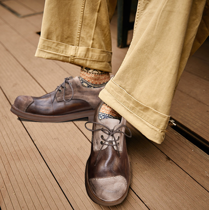 Retro Handmade Leather Shoes V0875