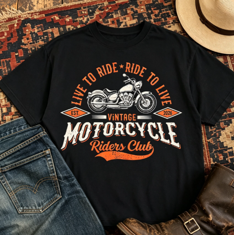 Vintage Motorcycle Ride T-Shirt V1020
