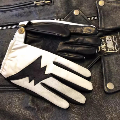 lightning Leather Motorcycle Gloves  V0826