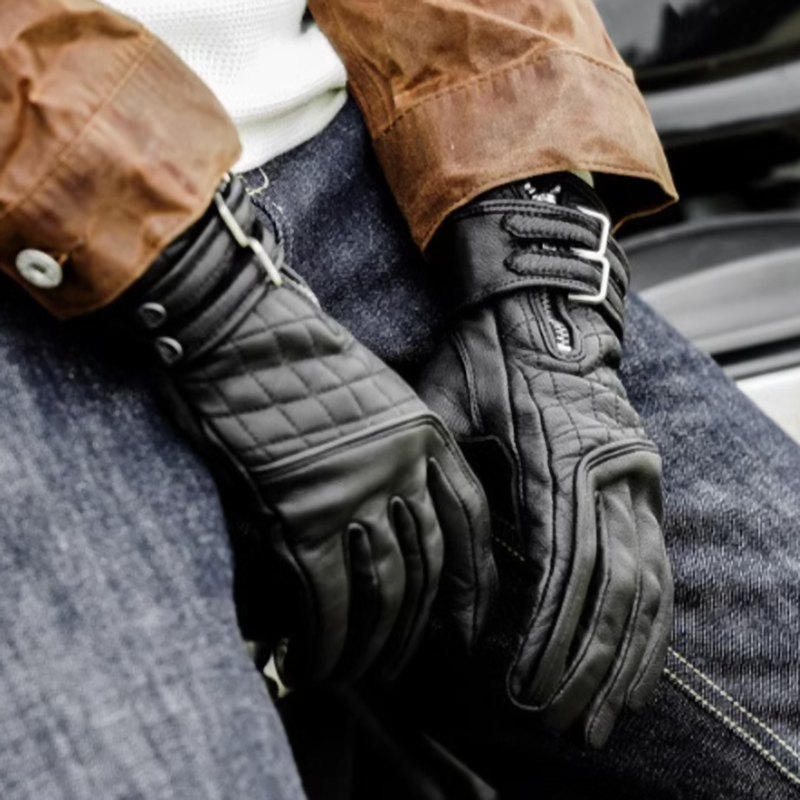 American Retro Ribbed Leather Gloves V0380