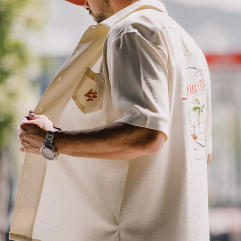 Hawaiian Floral Cuban Collar Shirt V1017