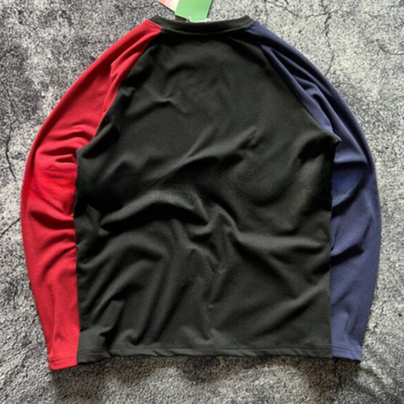 Color Clash Fleece long T-Shirt V0924