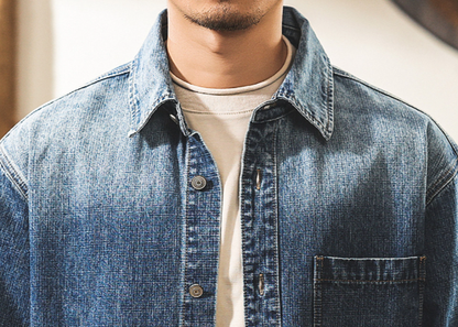 Retro Bamboo-Stripe Cowboy Shirt V1057