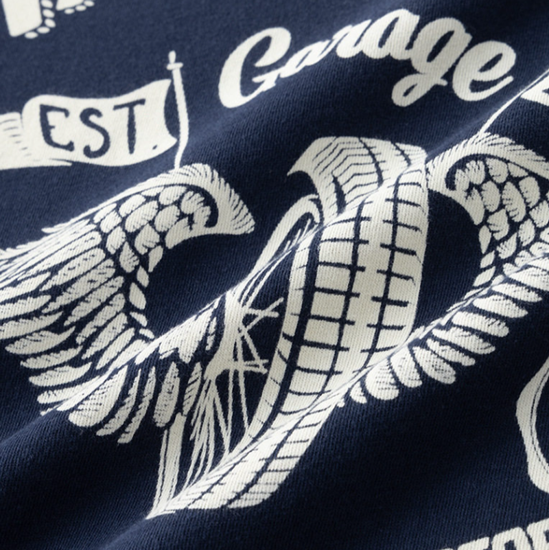 Retro Biker Crew-Neck T-Shirt V0994