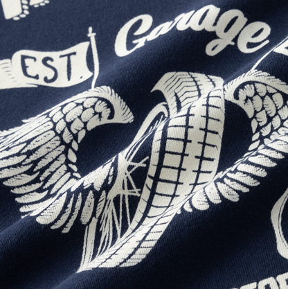 Retro Biker Crew-Neck T-Shirt V0994