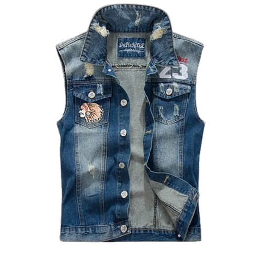 American biker denim vest V0088