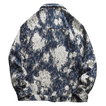 Jacquard retro denim jacket V0331