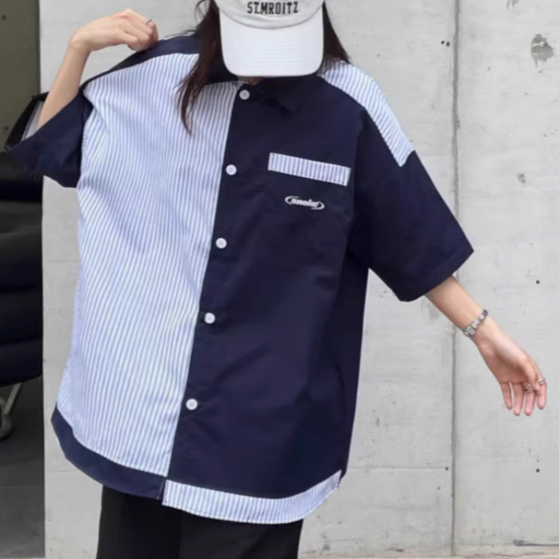 Oversized Striped Shirt V0656
