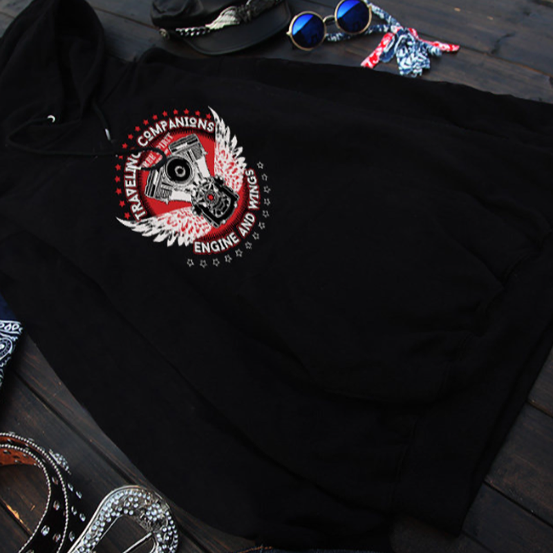 Biker Hoodie Sweatshirt V0913