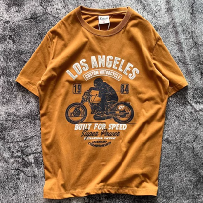 American retro bike logo T-shirt V0466