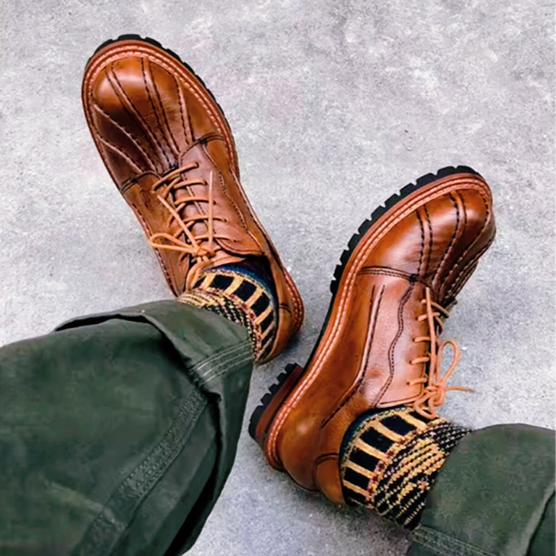 Retro Leather duck Shoes V0908