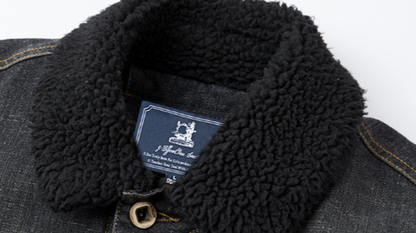 Retro denim fleece jacket V0324