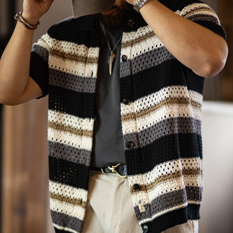 Retro Loose-Fit Short-Sleeve Shirt V0998