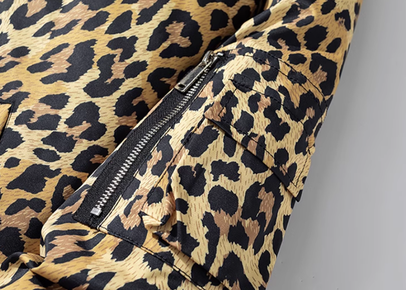 leopard print bomber jacket V0412