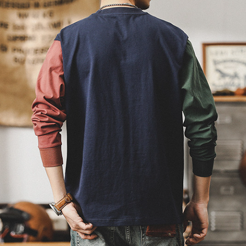 Retro Color Block T-Shirt V0930