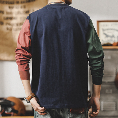 Retro Color Block T-Shirt V0930