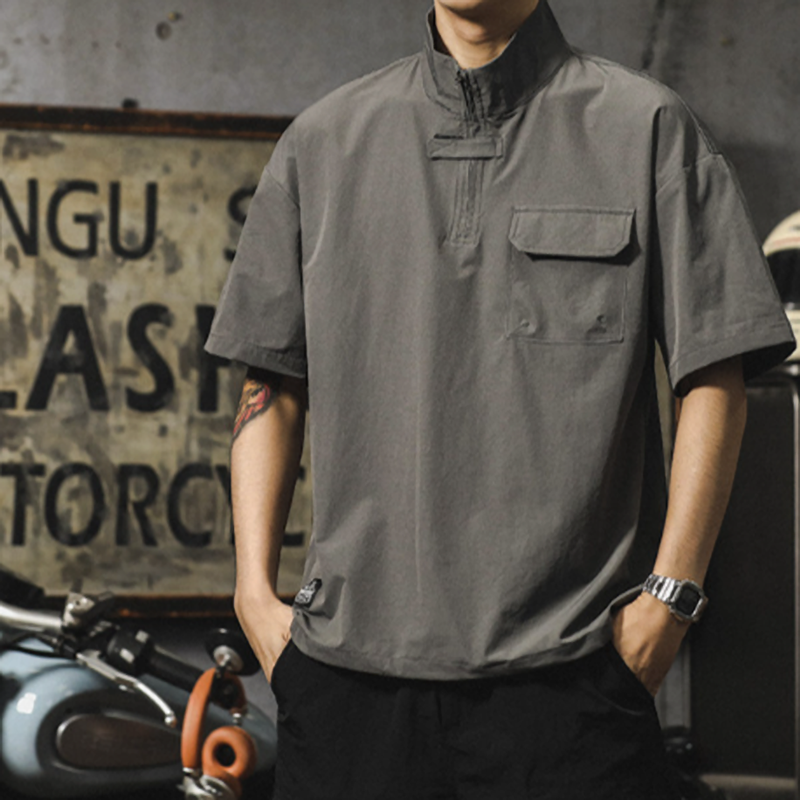 Standcollar RetroShirt V0965