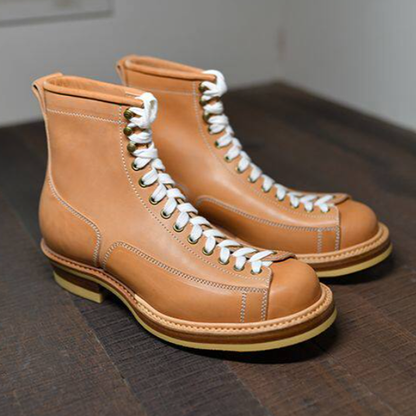 High-Top Microfiber Leather Work Boots V0958