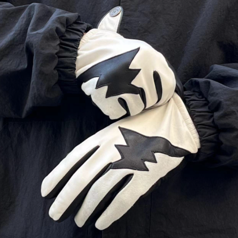 lightning Leather Motorcycle Gloves  V0826