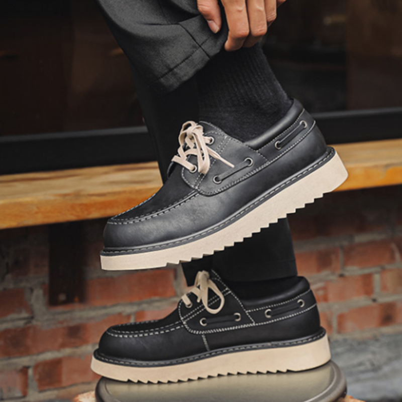 Retro British Fake Leather Shoes V0983