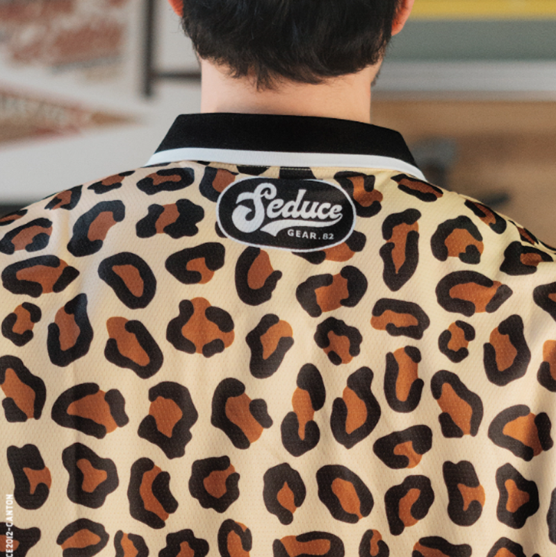Retro Leopard Mesh Polo Shirt V0979