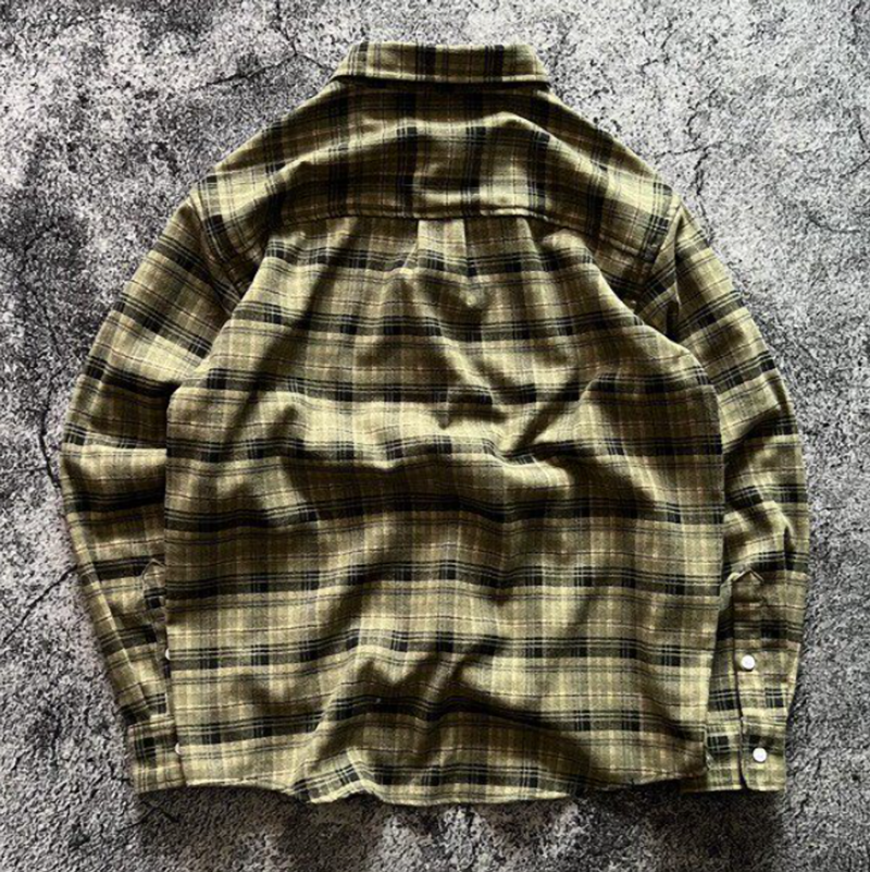 Retro Plaid Casual Shirt V0922