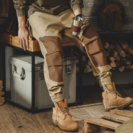 Retro Color-Block Cargo Pants V0711